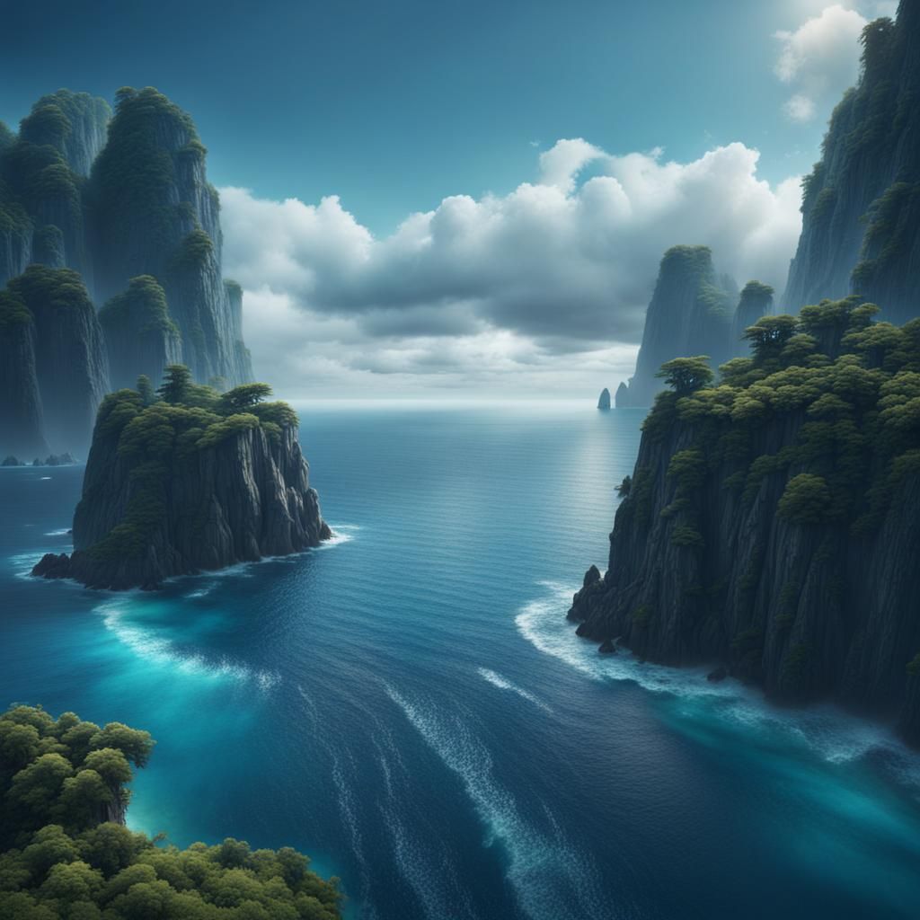 Blue Ocean Islands: Epic Digital Matte Painting