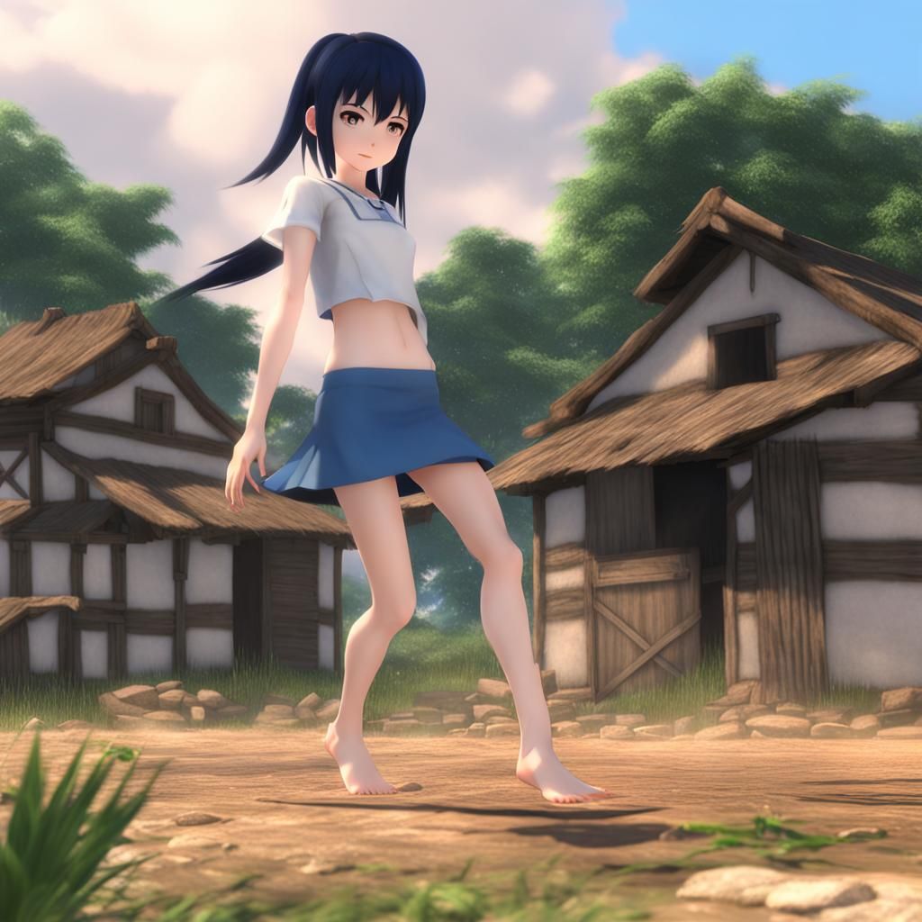 Giantess Sadara Destroys Village