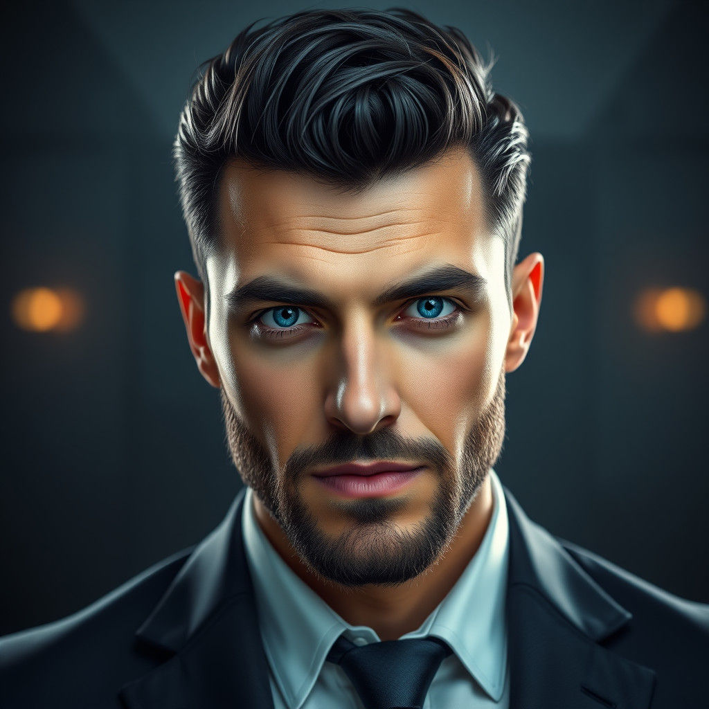 Charismatic Man Portrait in Ultra-Realistic Style