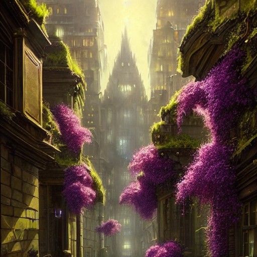 Gremlin City: Emerald Ivy and Dark Stone Architecture