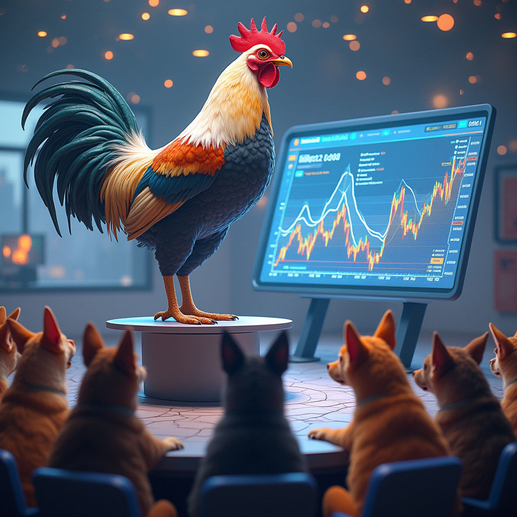 Majestic Chicken Teaches Crypto to Dogs: Concept Art