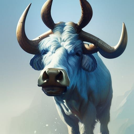Babe the Blue Ox Portrait in Artgerm Style