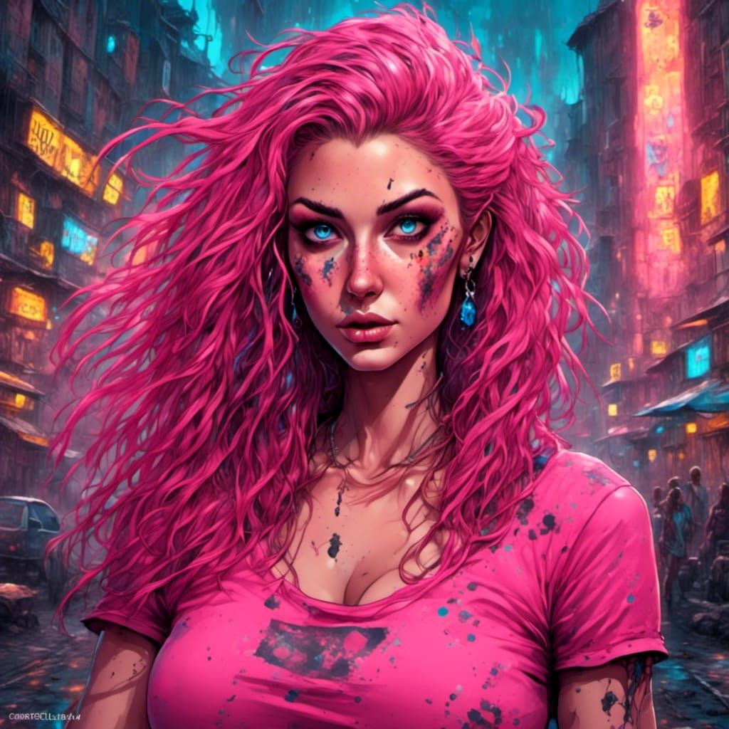 Voluptuous Woman in Urban Fantasy Portrait