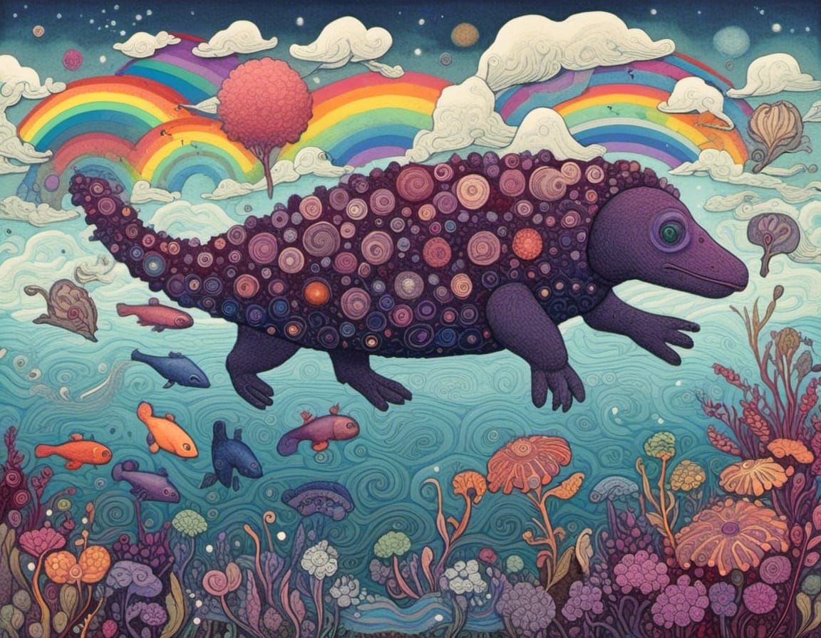 Majestic Platypus Attacked by Feral Rainbow