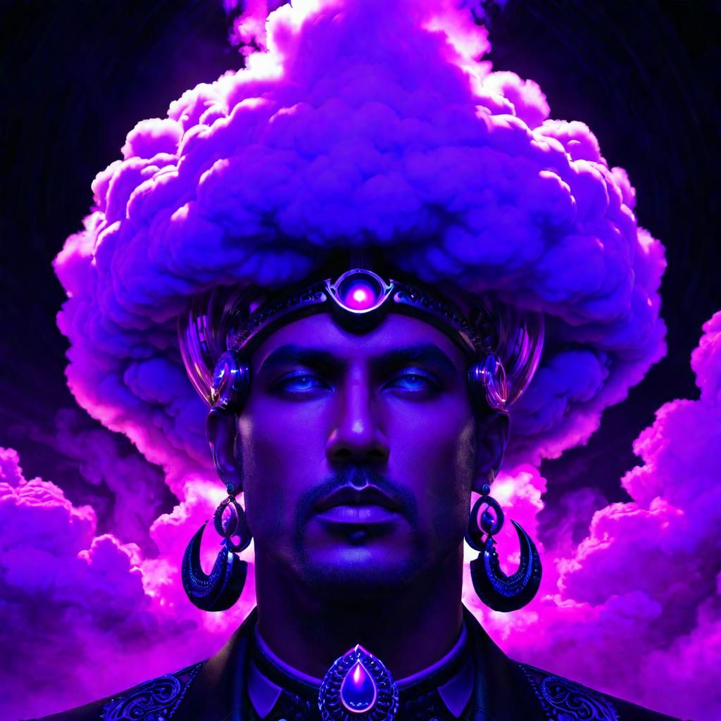 Psychedelic Purple Smoke Cloudscape in HDR