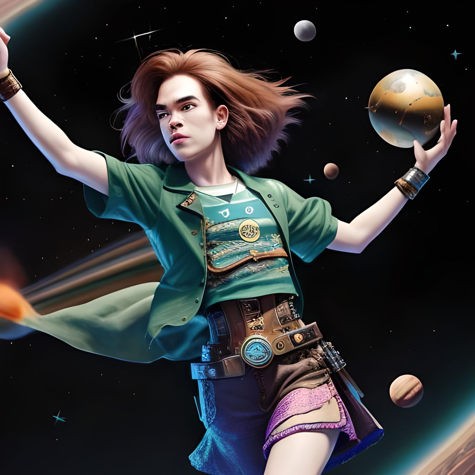 Conan Gray Dancing in Space with Steampunk Engine