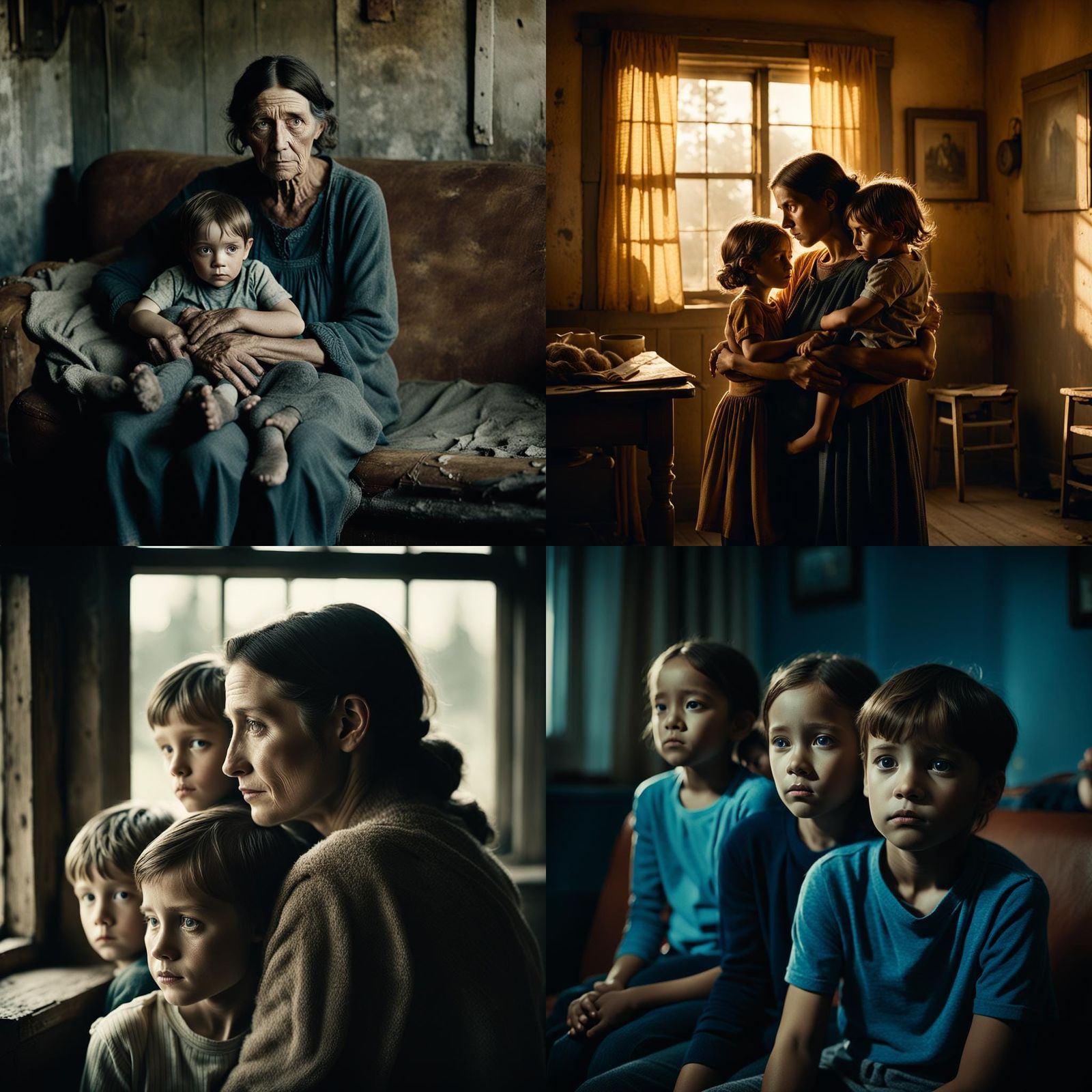 Dramatic Mother and Children in Film Style