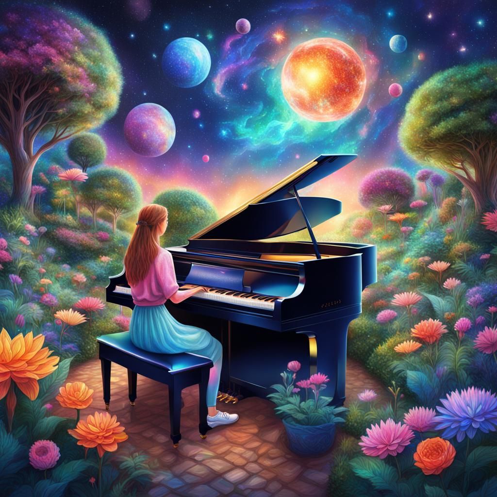 Piano Duet in a Cosmic Garden