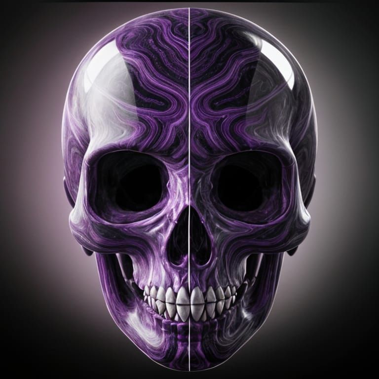 Purple Marble Skull: Ultra Realistic Render