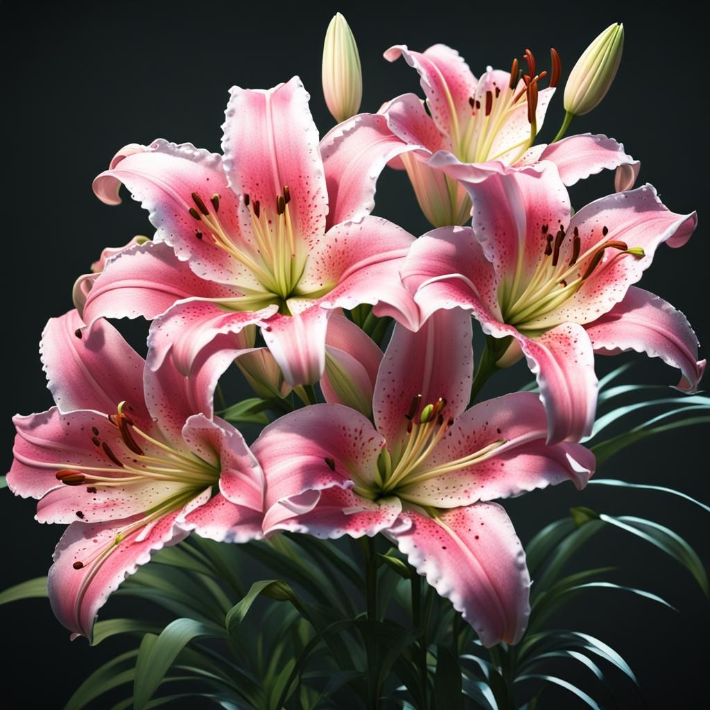 Lush Pink Lilies in Vivid Detail