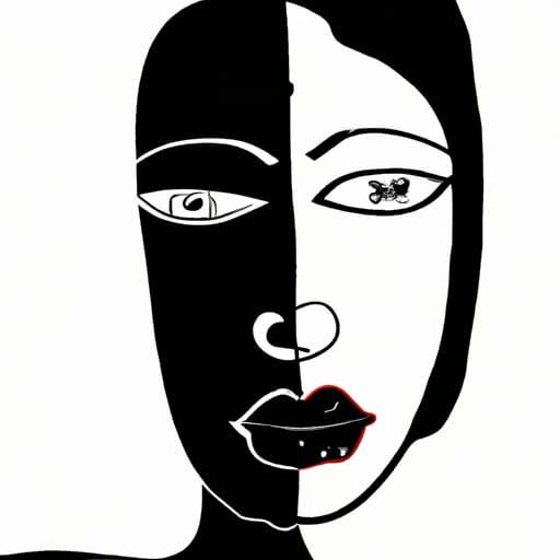 Minimalist Portrait in Cubist Style