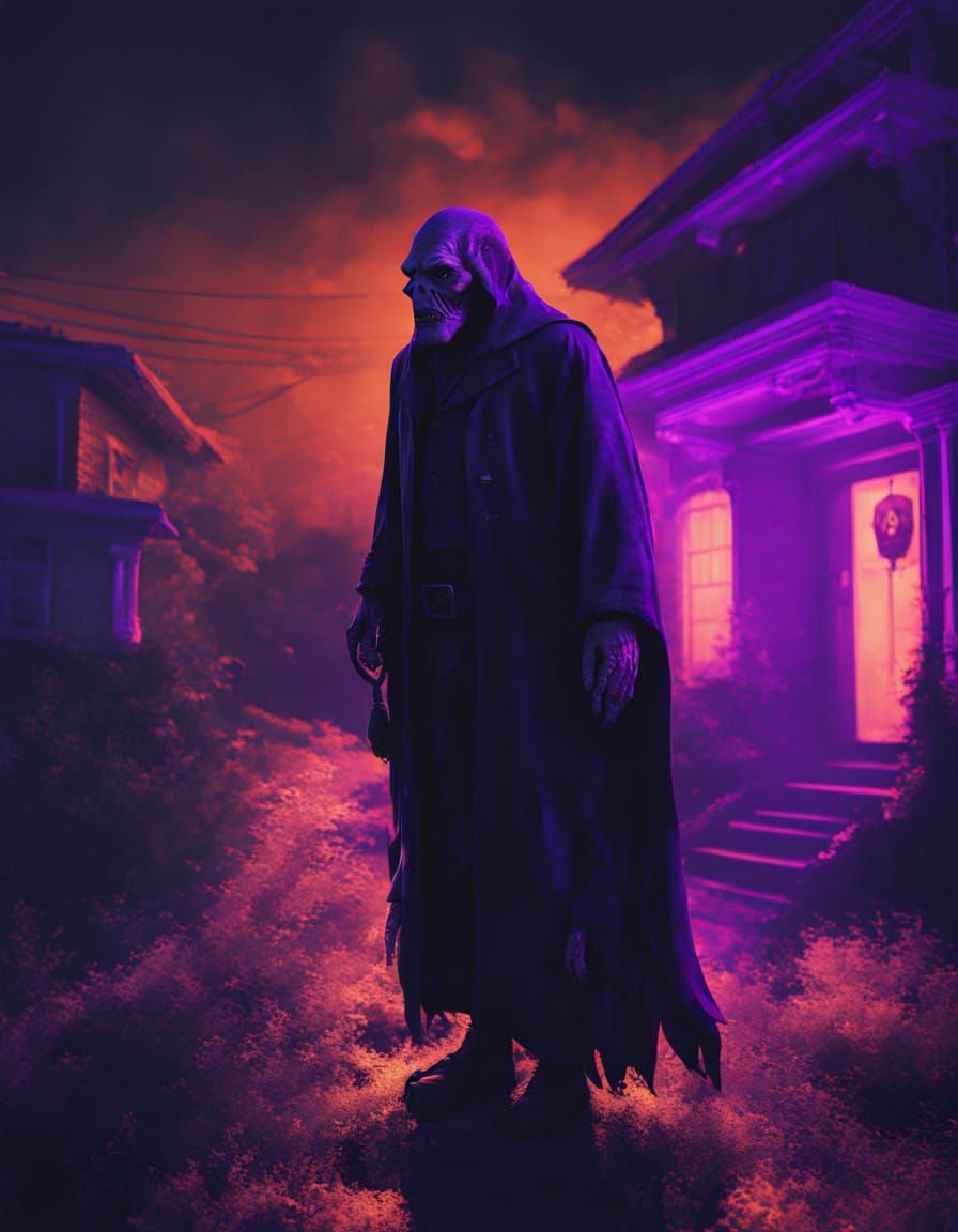 Cthulhu Trick-or-Treating in 1970s Horror Film Style