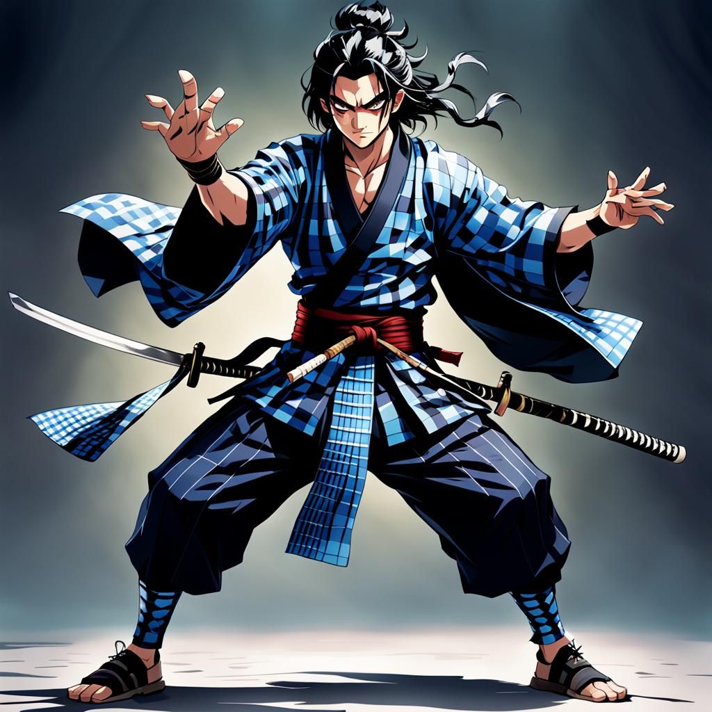 Demon Slayer Samurai in Manga Anime Style