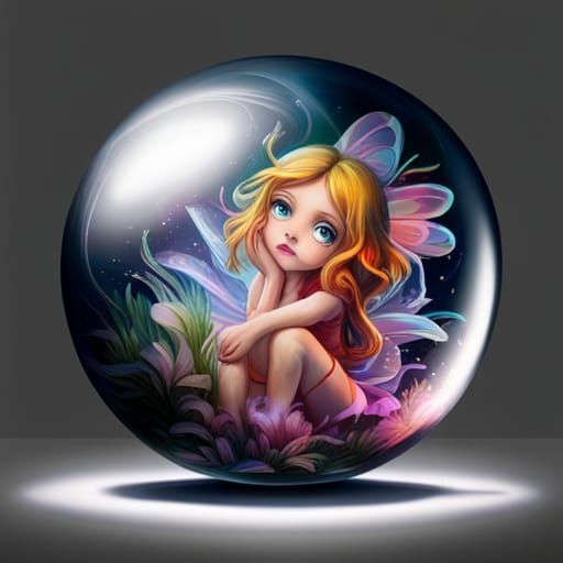 Fairy in Glass Ball: Graffiti Splash Art
