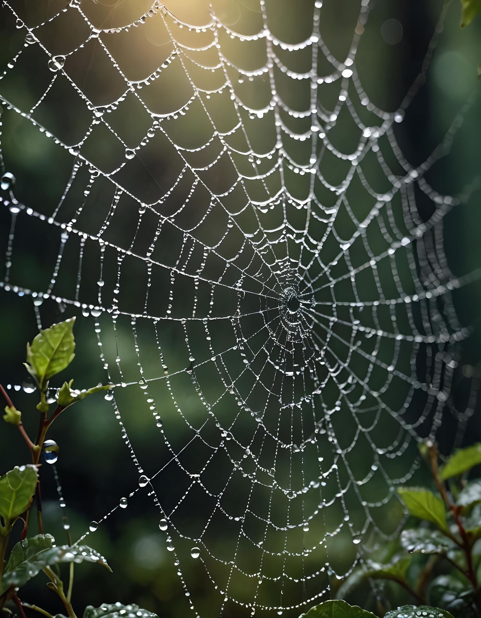 Dew-Kissed Spiderweb: Macro Photograph