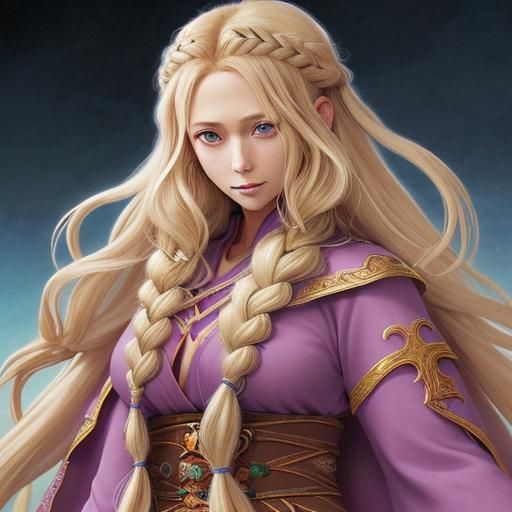 Female Kalashtar Druid in Anime Style