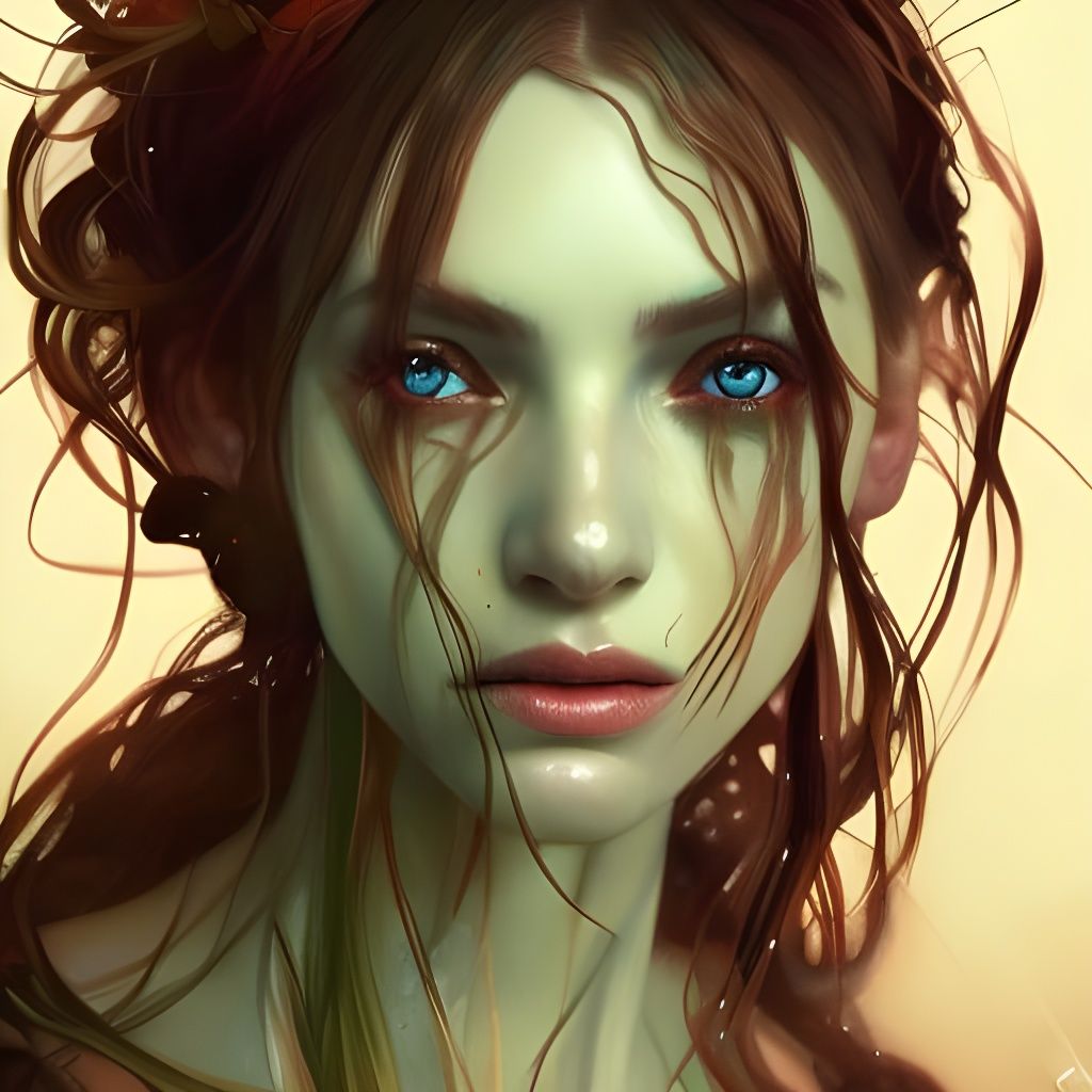 Detailed Swamp Fairy Portrait in Hyperrealistic Style
