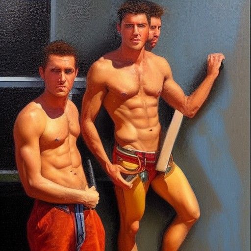 Attractive Men in the Style of James Gurney