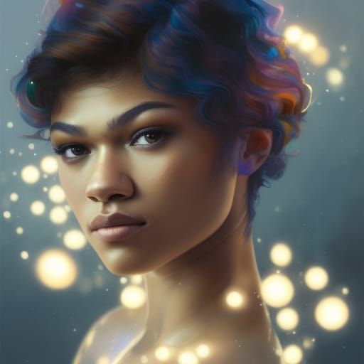 Zendaya Watercolor Portrait in 8k Resolution