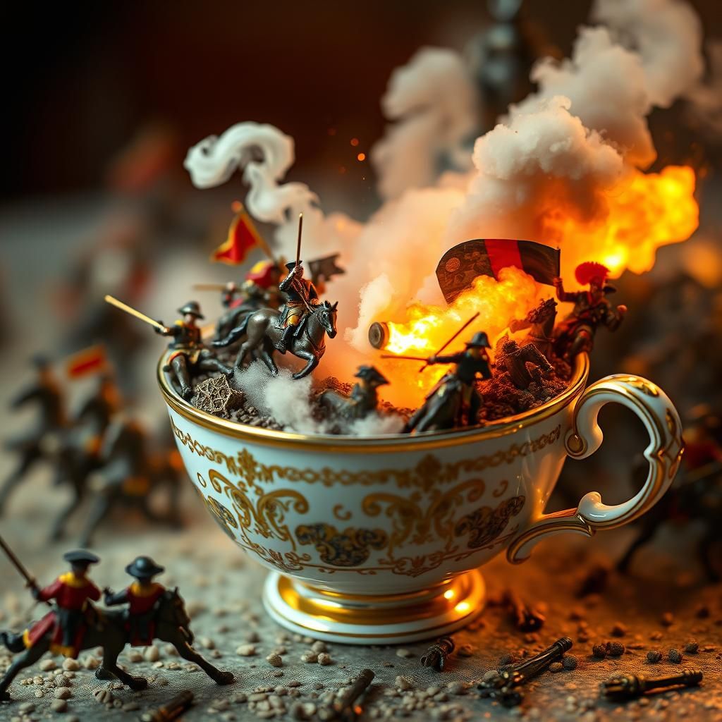 Napoleonic Battle in Teacup: Hyperdetailed Miniature Scene