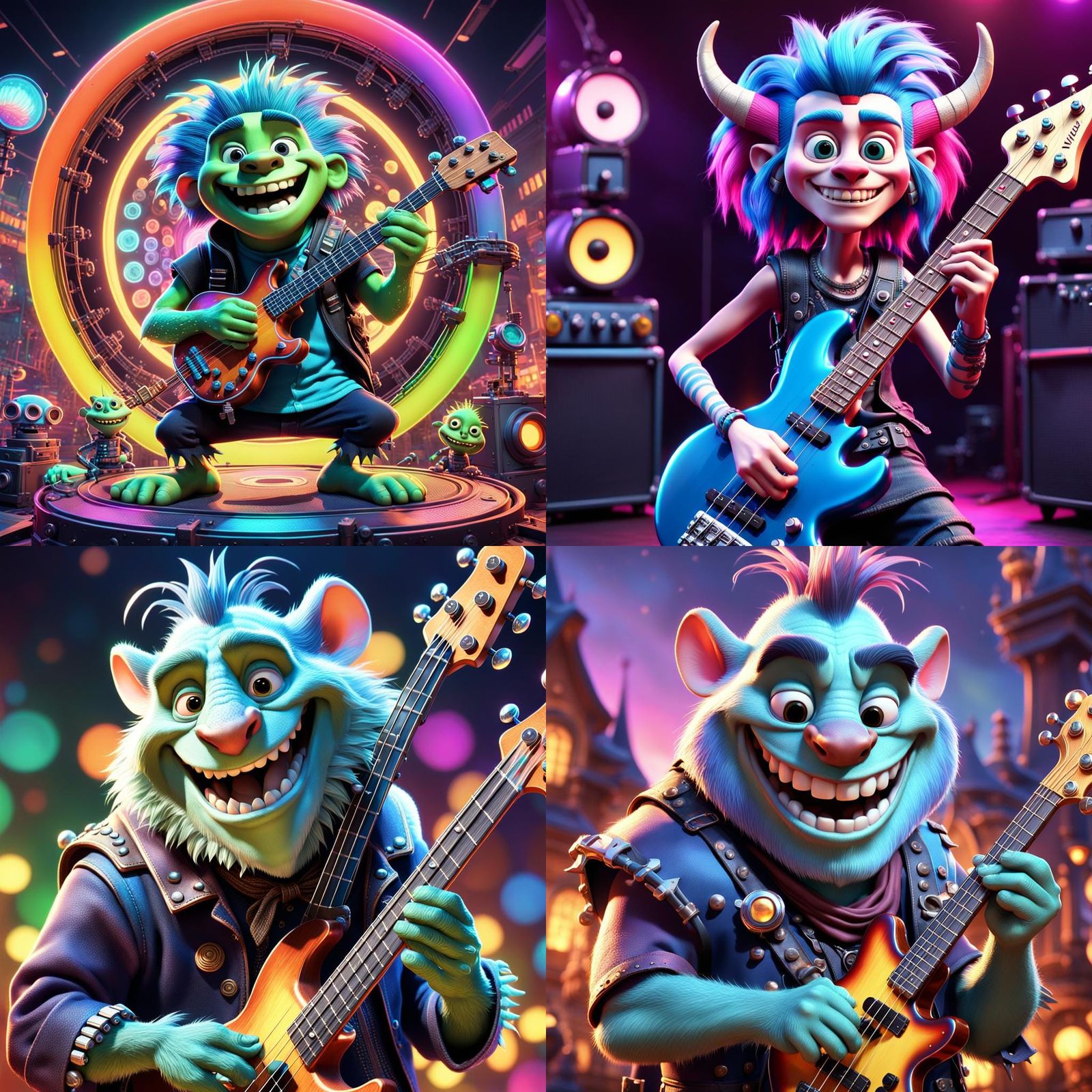 Waergan Beastkin Warbard with Punk Bass Guitar