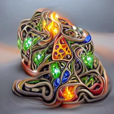 Celtic Knot with Gems in a Detailed Forest
