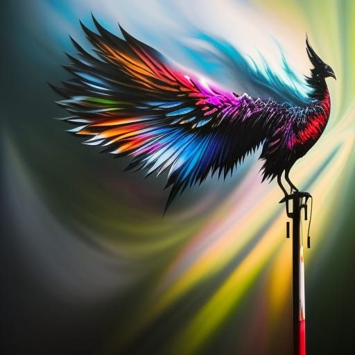 Ghost Unicorn with Crystal Horn in Graffiti Art