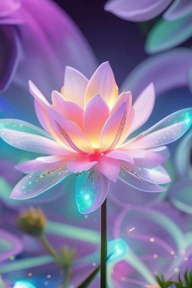 Glowing Magical Flower in Hyperrealistic Concept Art