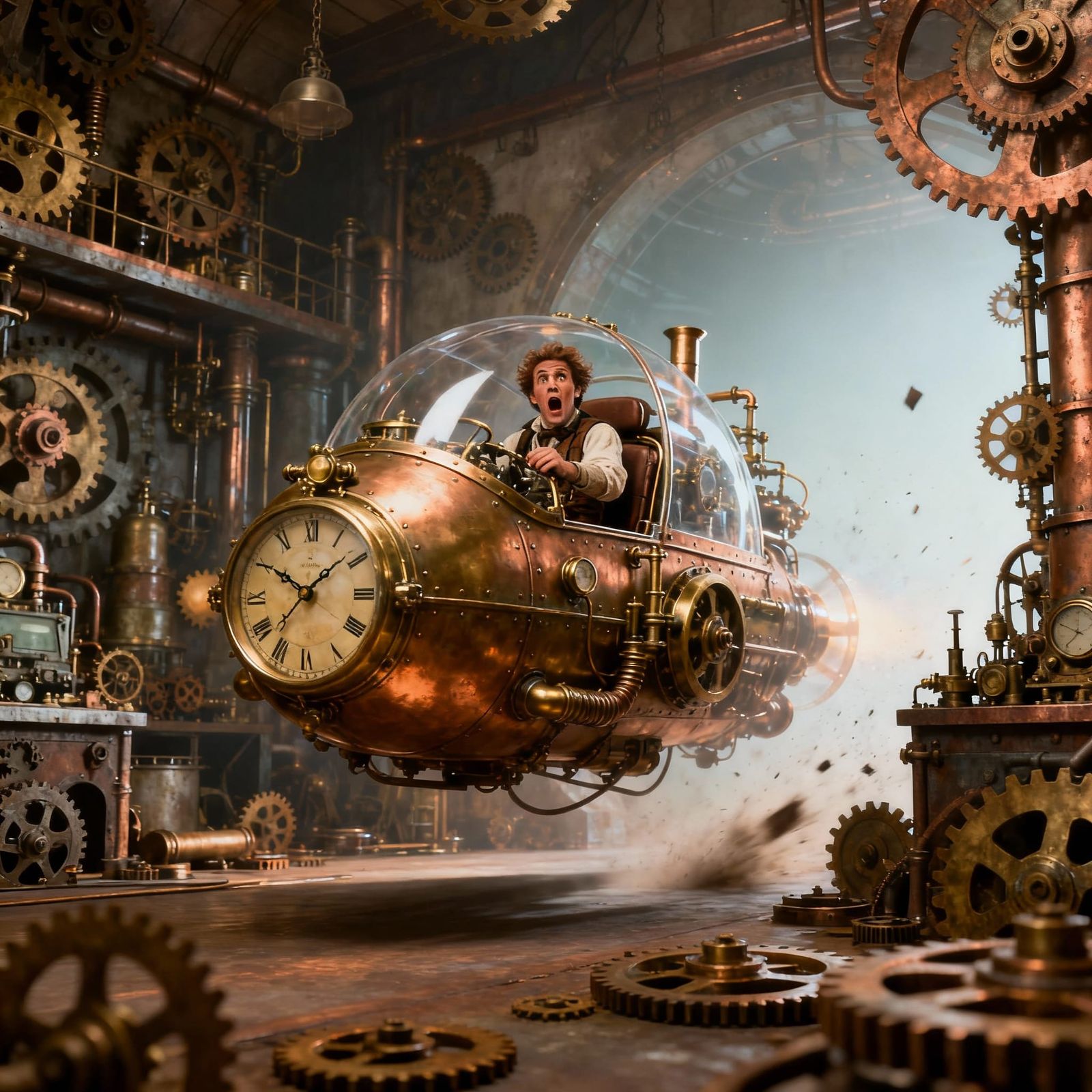 Steampunk Time Machine Vanishes In Frightening Laboratory