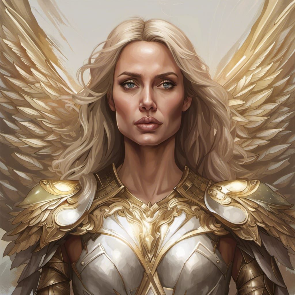 Golden Angel Portrait in Trending Art Style