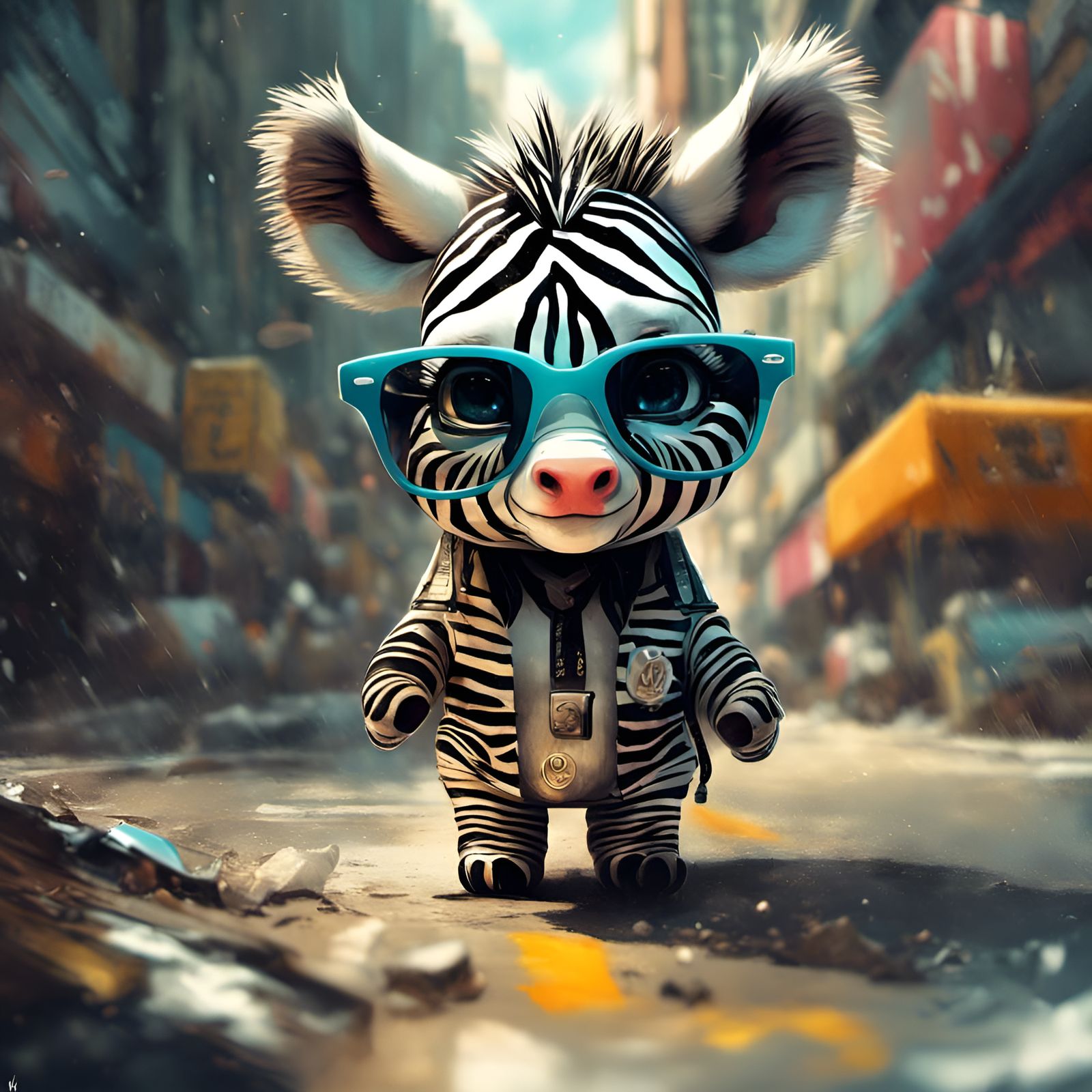 Adorable Zebra Portrait with Intricate Details