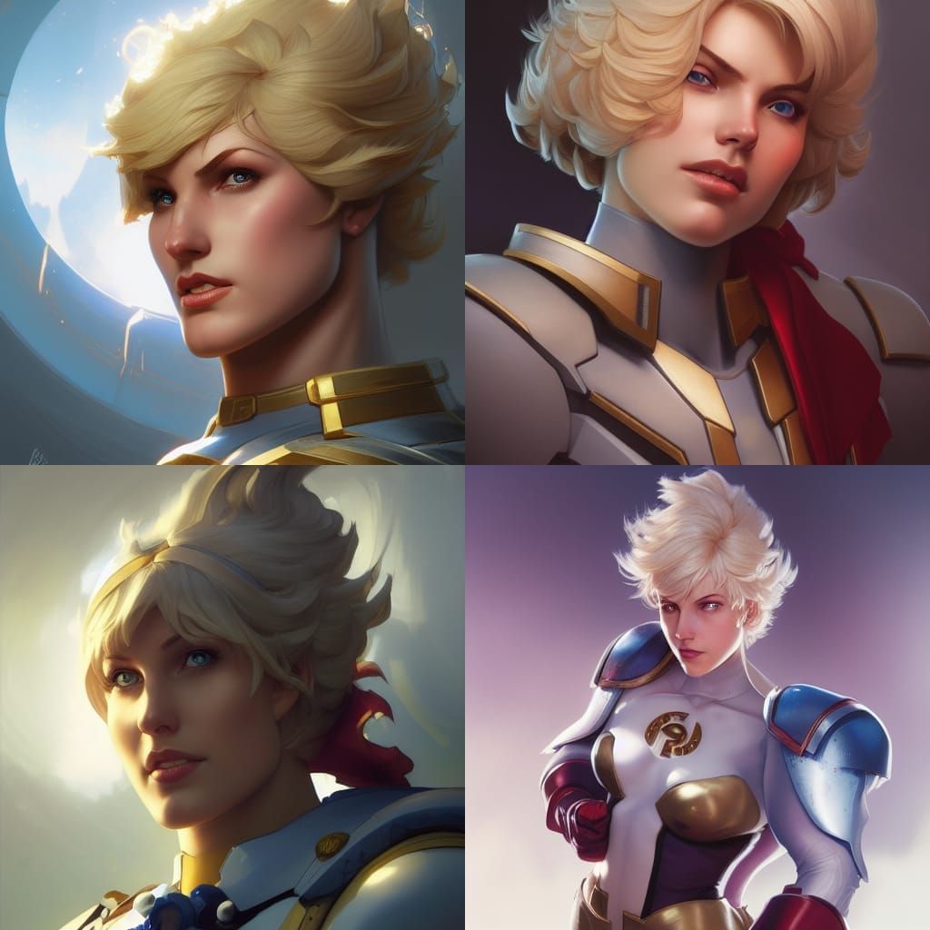 Powergirl as 40k Primarch: Detailed Portrait