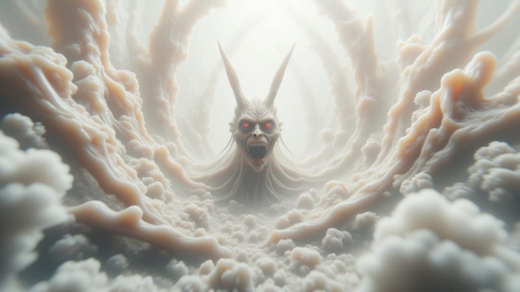 Menacing Eyeball with Armored Lid in Dark Surrealist Style