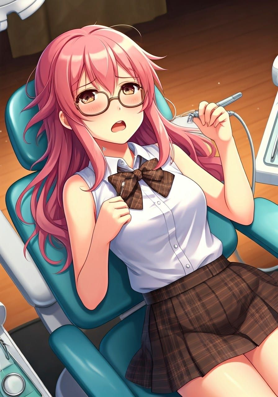 Miyuki Takara in Dentist Chair, Anime Style