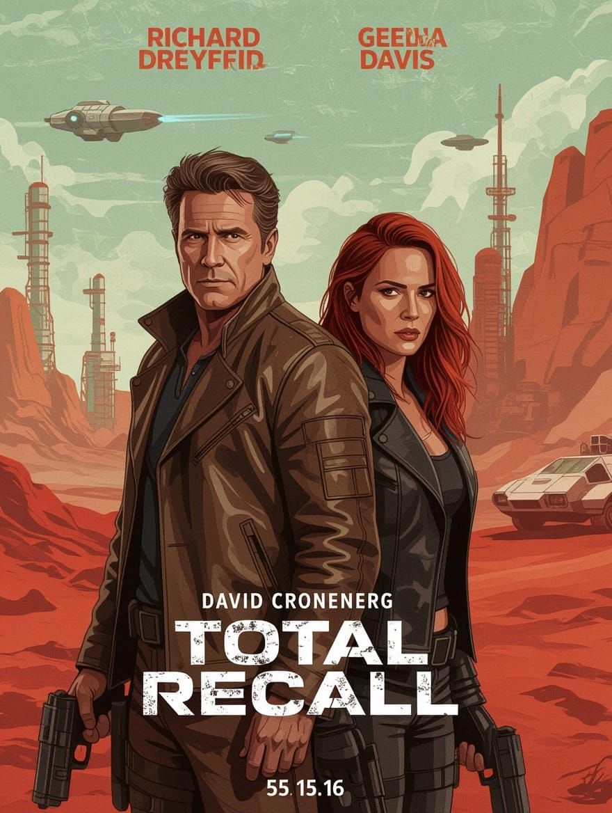 Gritty Mars Rebellion Movie Poster in Biomechanical Style