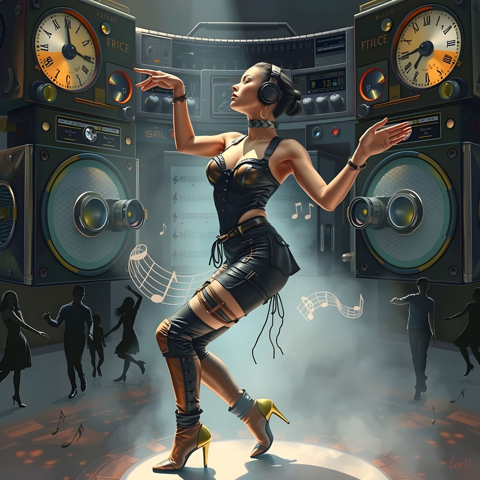 Steampunk Break Dancer in a Ghetto Blaster
