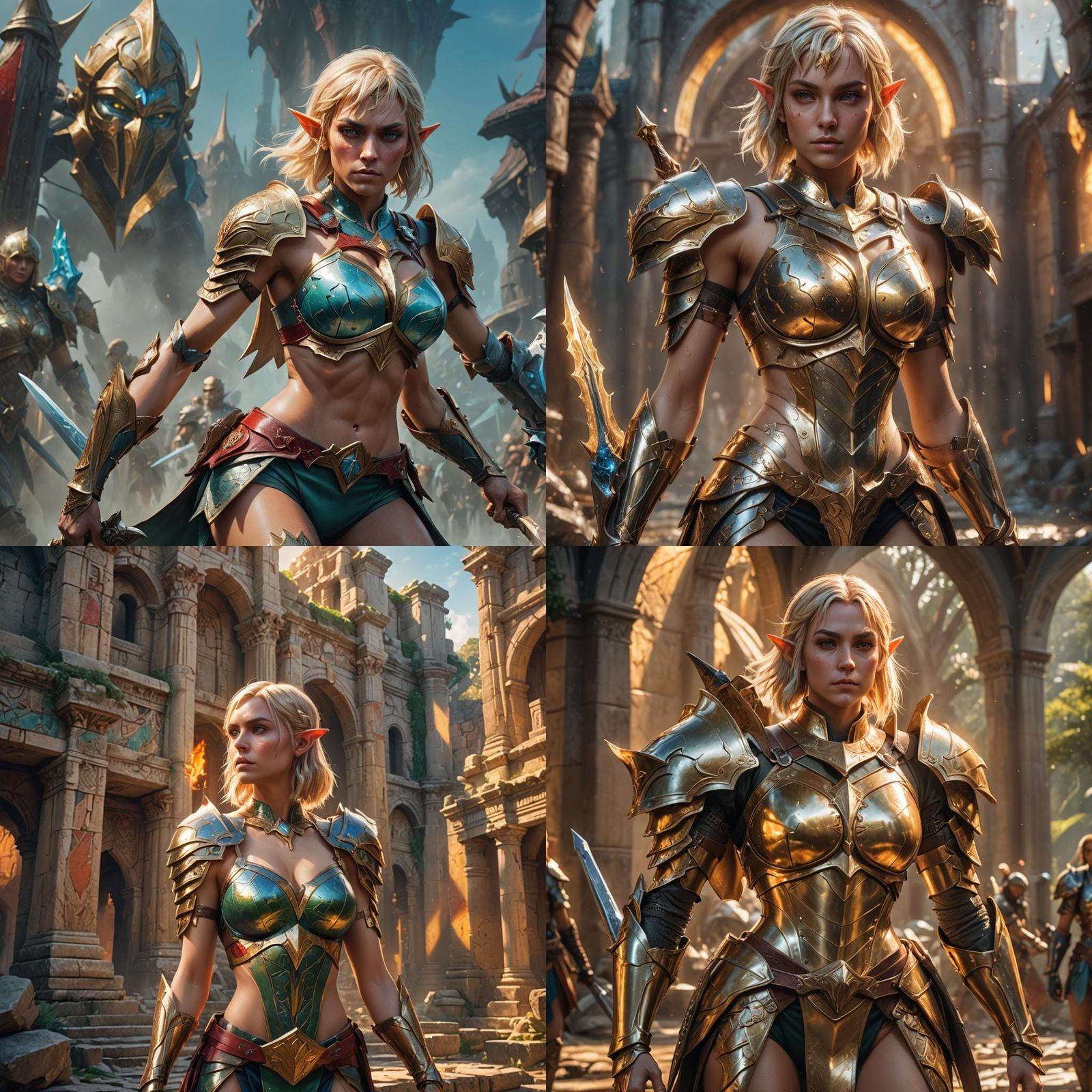 Armored Elf Female in Detailed Digital Art