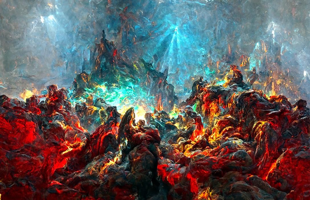 Biblically Accurate Angels Sieging Hell, Gustave Doré Style