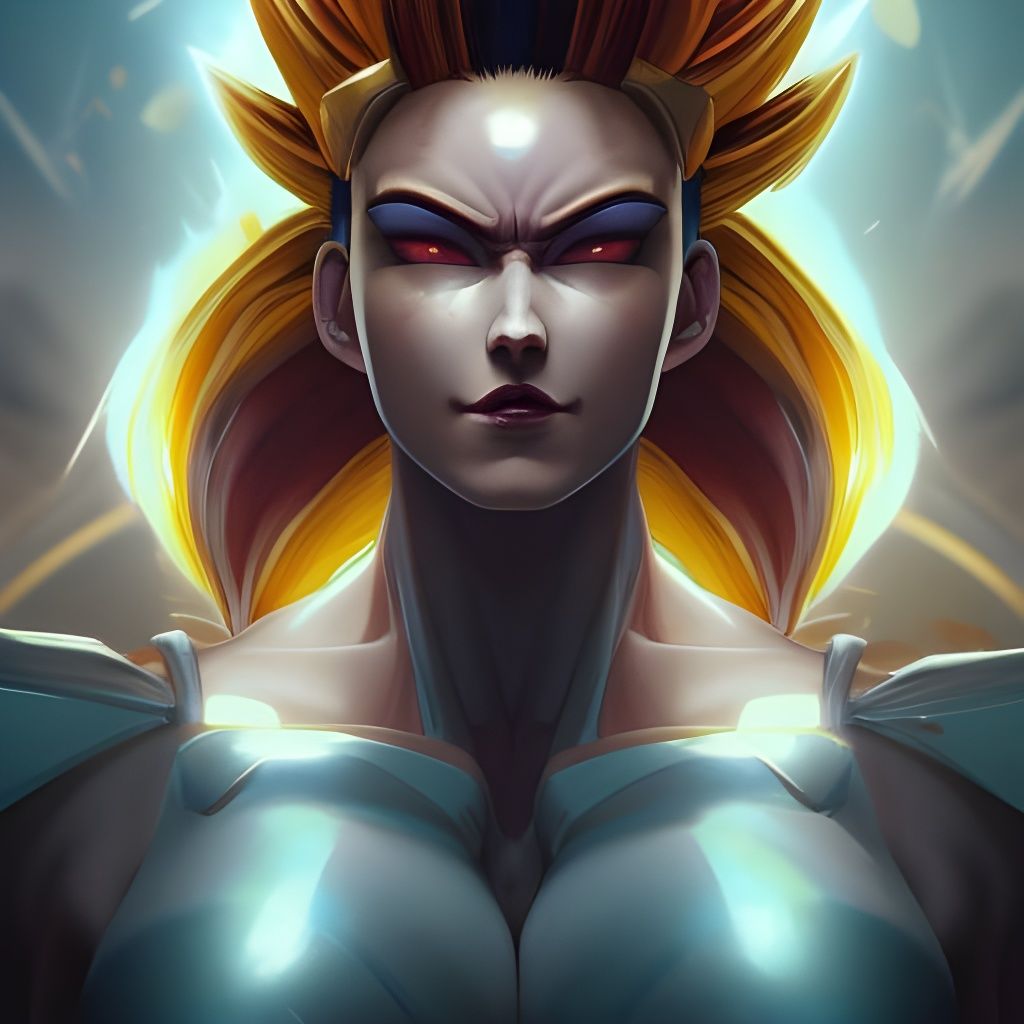 Hyperdetailed Portrait of a Saiyan Queen