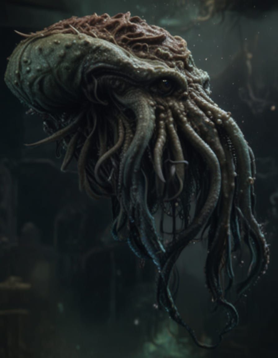 Cthulhu Sleeps in R'lyeh: A Photorealistic Underwater Horror
