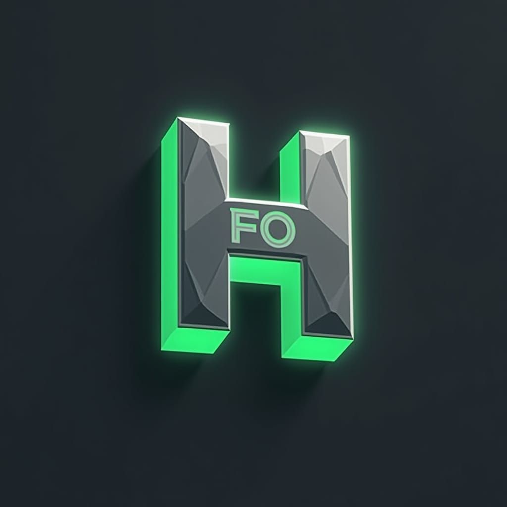 Bold Geometric Logo with Electric Green Accents