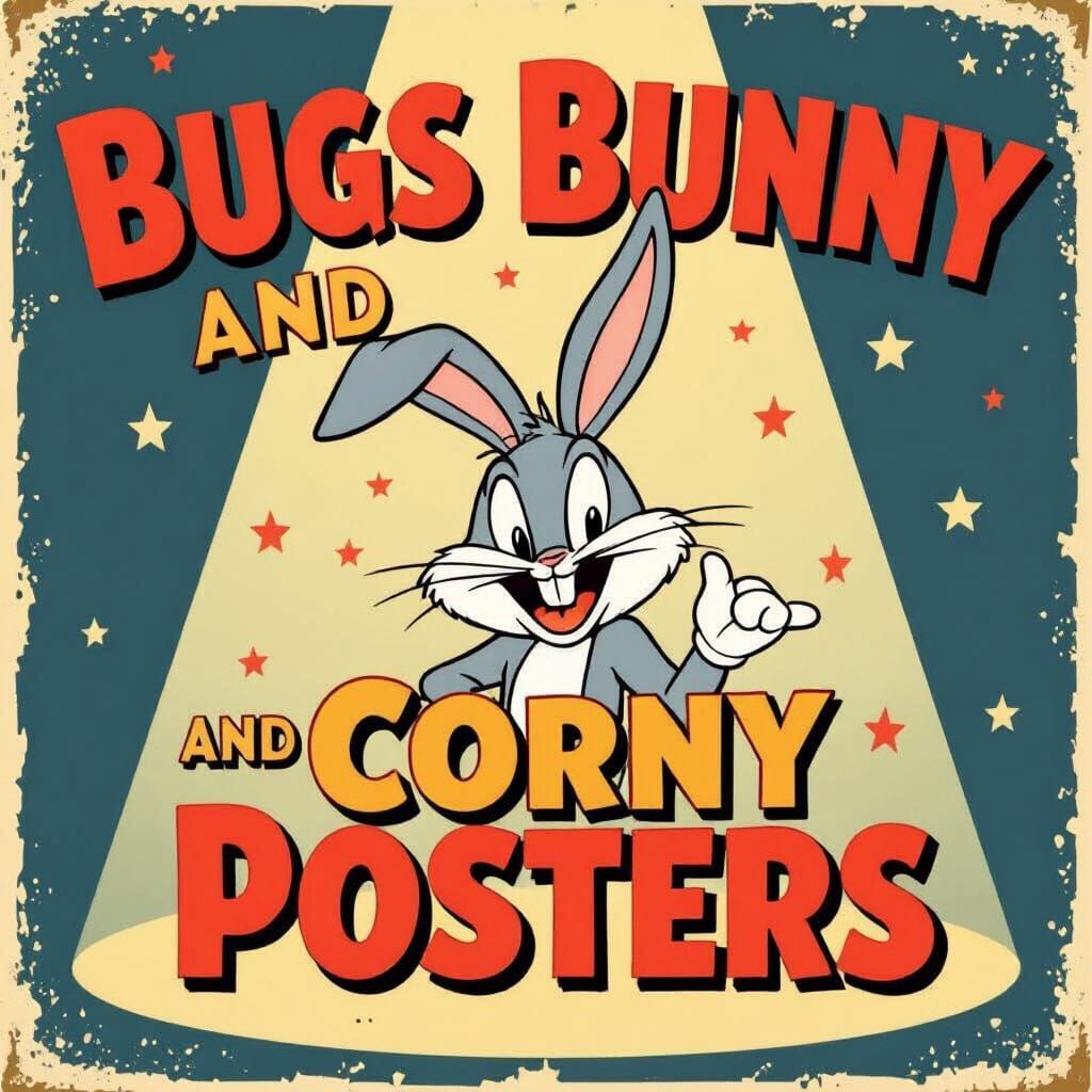 Vintage Bugs Bunny Circus Poster in Spotlight