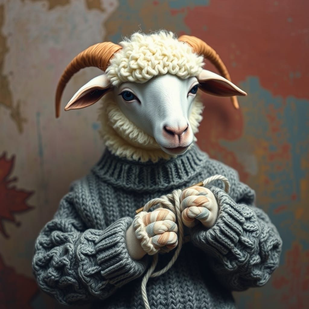 Whimsical Sheep Knits Own Cozy Sweater
