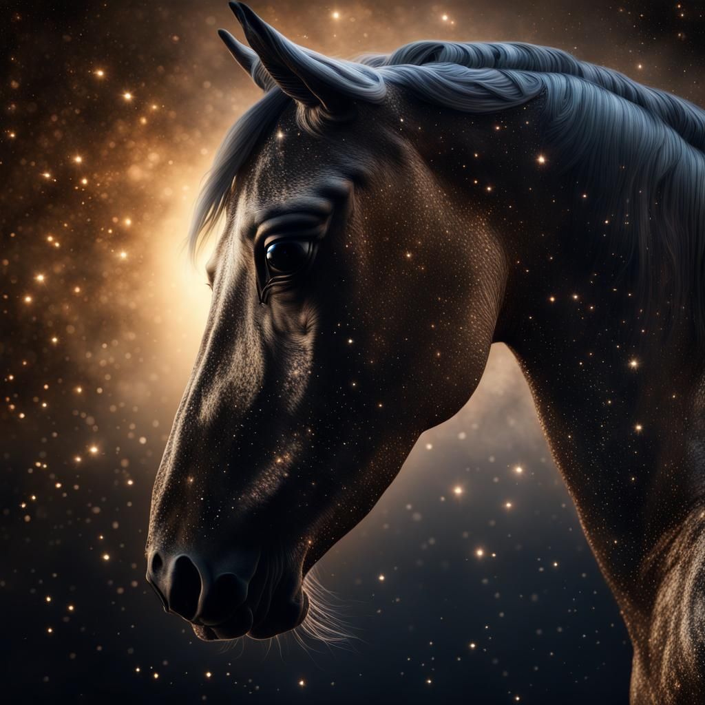 Epic Galaxy Horse Silhouette in Photorealistic CGI
