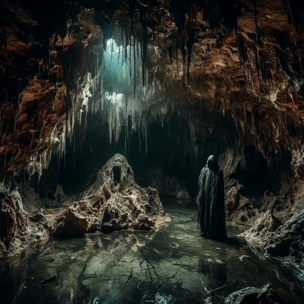 <lora:Macabre:1.0> Hanging death Cave dar academia 8k resolu...