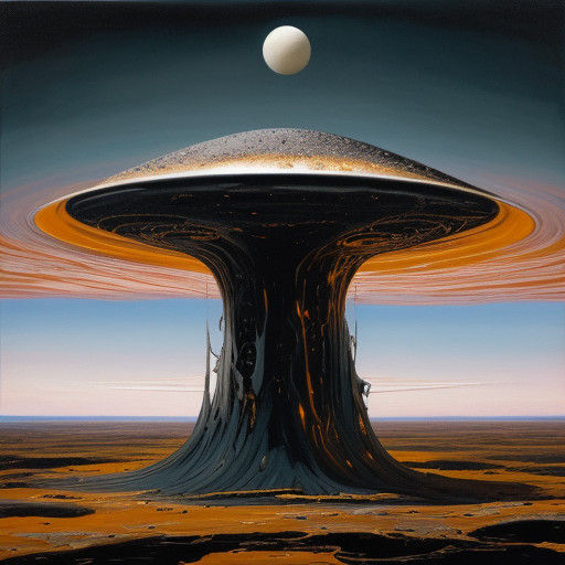 Ethereal UFO in Apocalyptic Skies