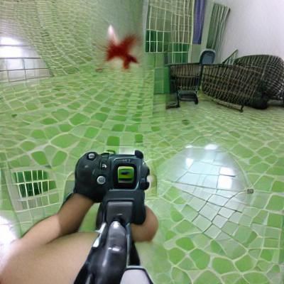 Futuristic First-Person Shooter Perspective