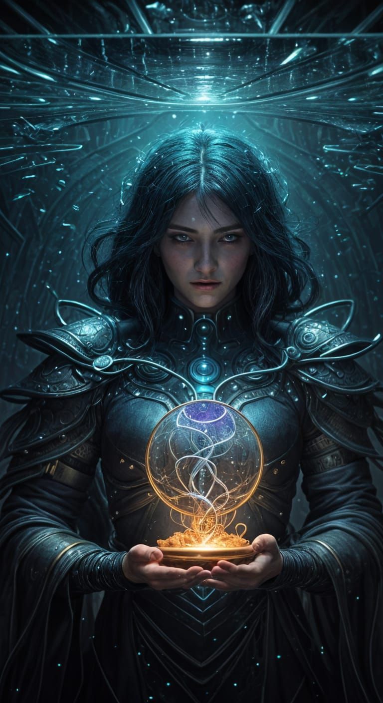 Biopunk Mage Casting Glass Magic