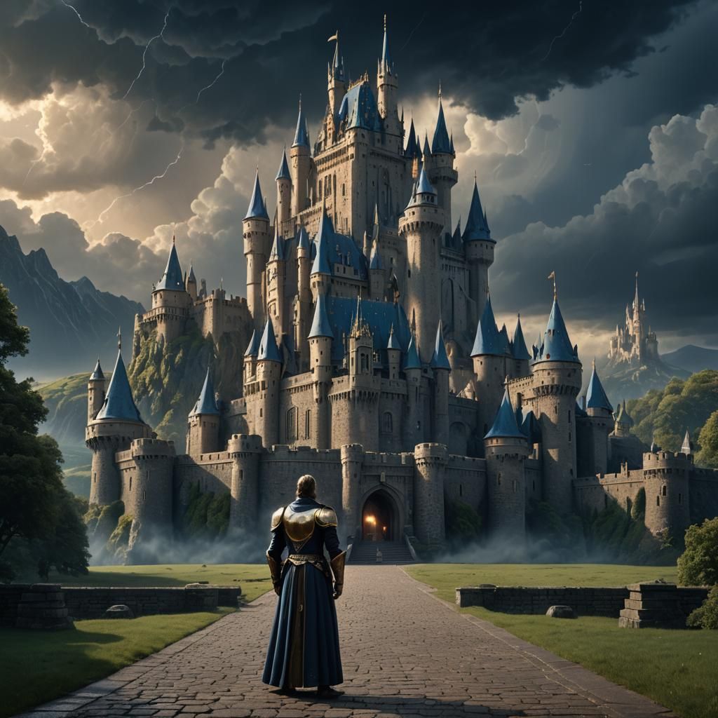Regal Figure with Castle: Fantasy Concept Art