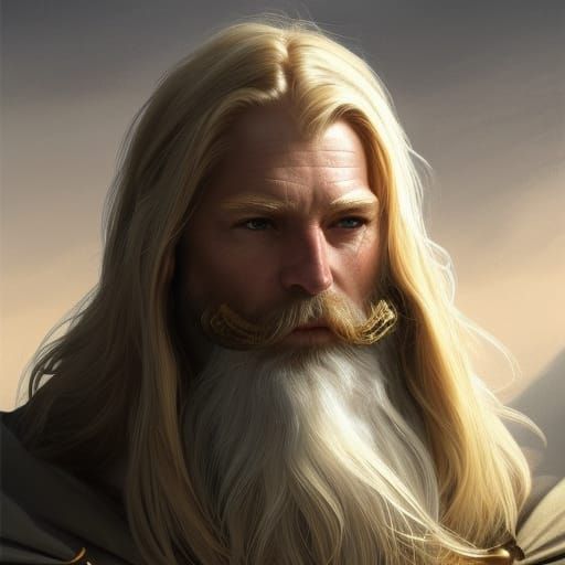 Viking Warrior Portrait with Golden Hair